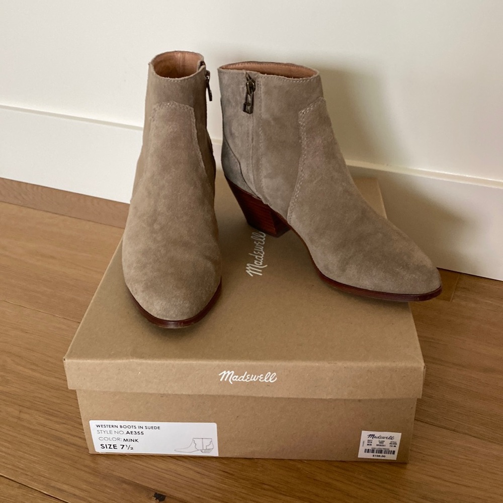 Madewell Western Boots in suede